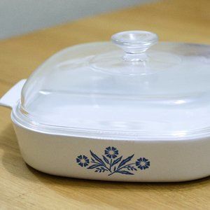 Corningware Vintage 1970s Blue Cornflower Skillet A-10-B With Lid A-12-C